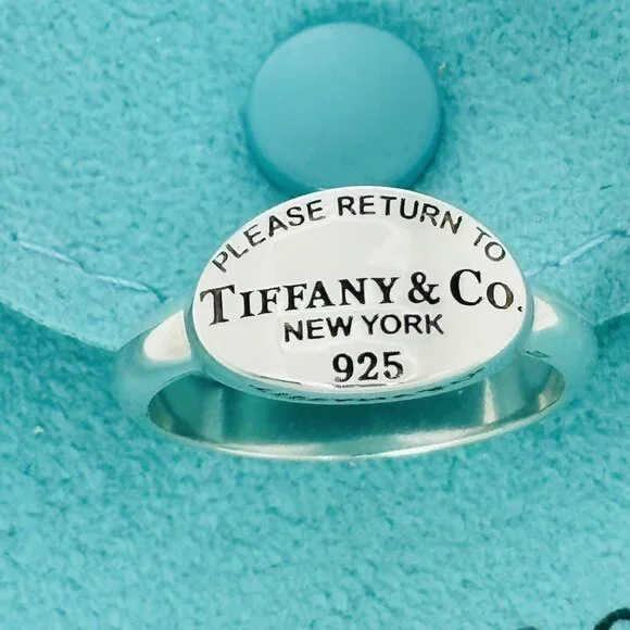 Size Please Return to Tiffany Co Oval Signet Ring in Sterling